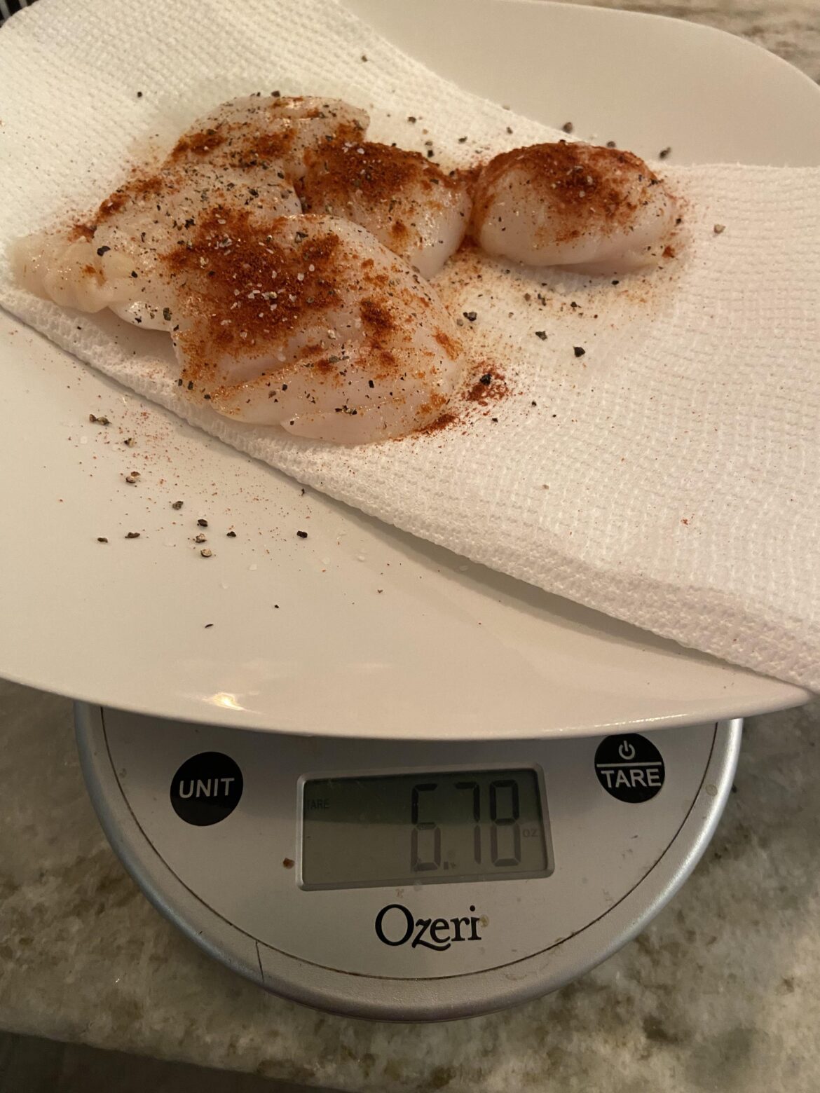 5 scallops = 2 servings