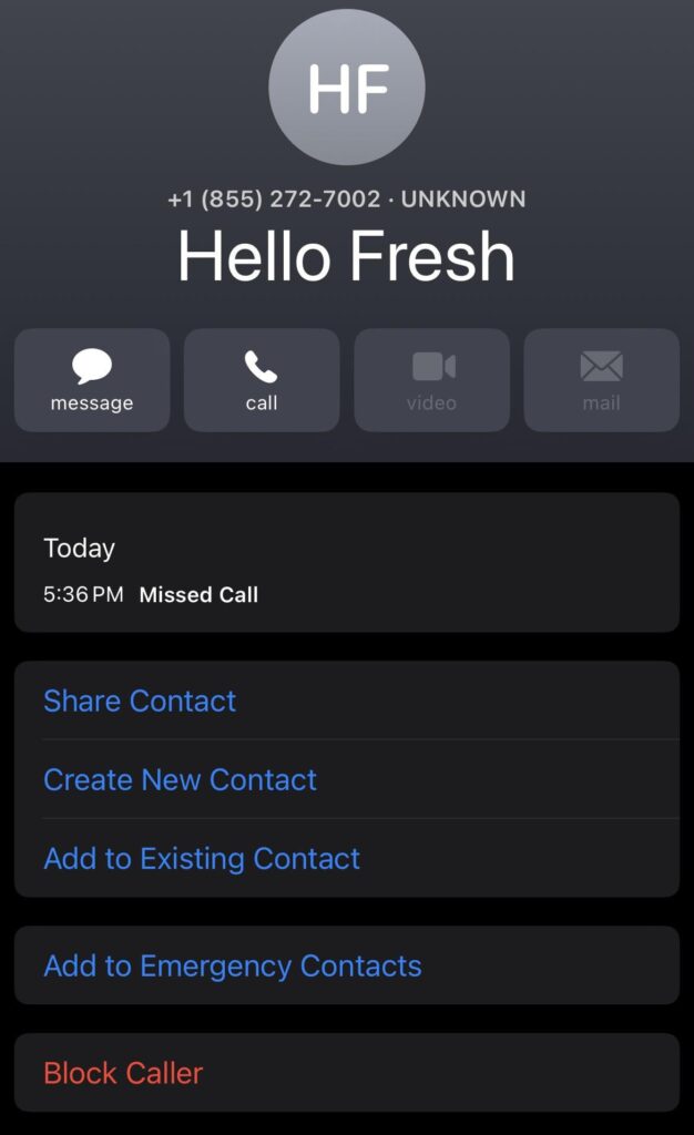 Anyone else been getting phone calls from Hello Fresh? Anyone else been getting phone calls from Hello Fresh?