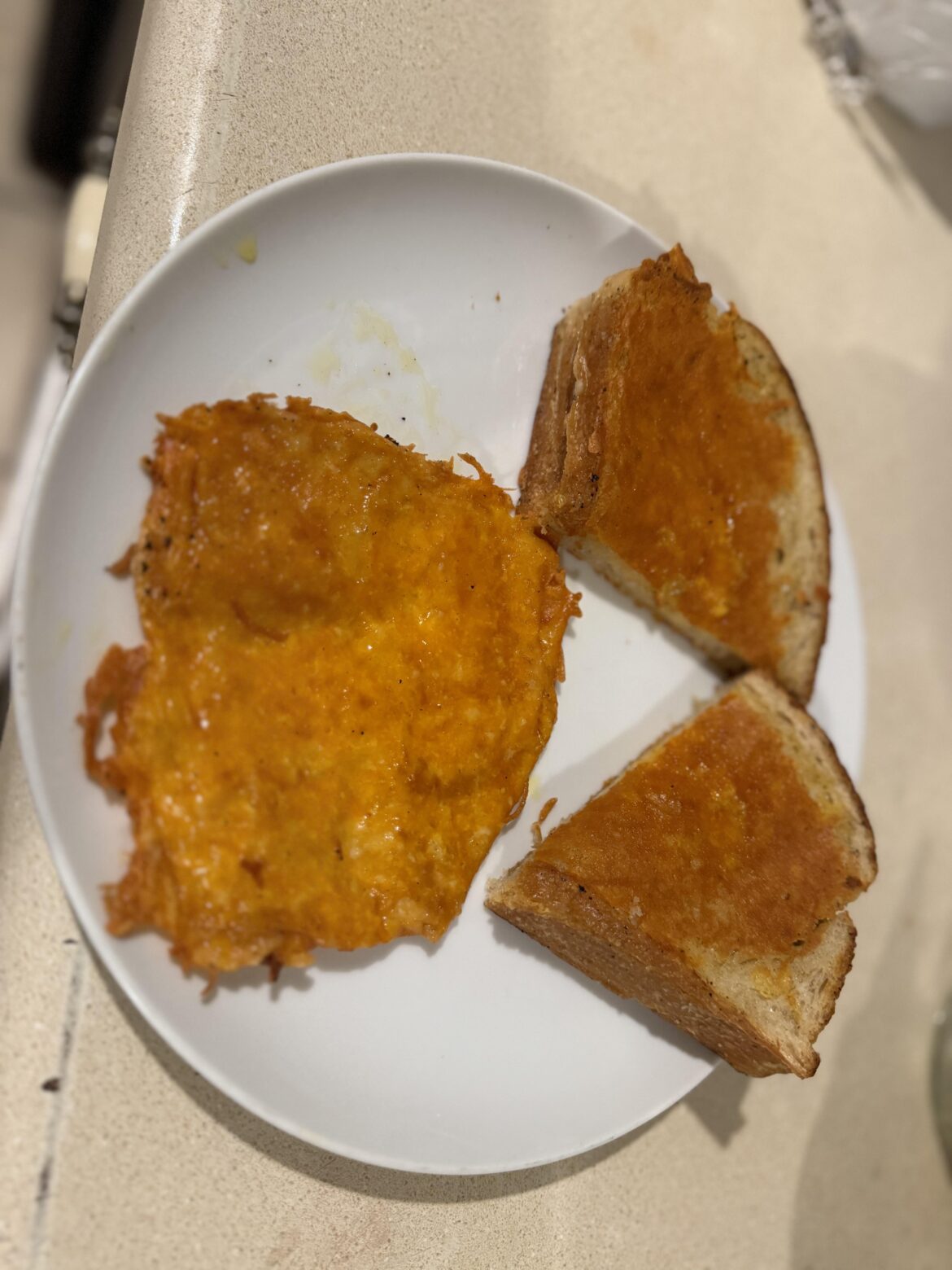 Grilled cheese with and without bread