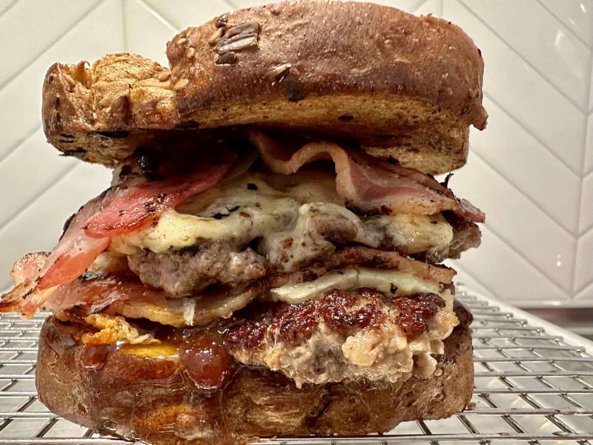 A double homemade smash burger