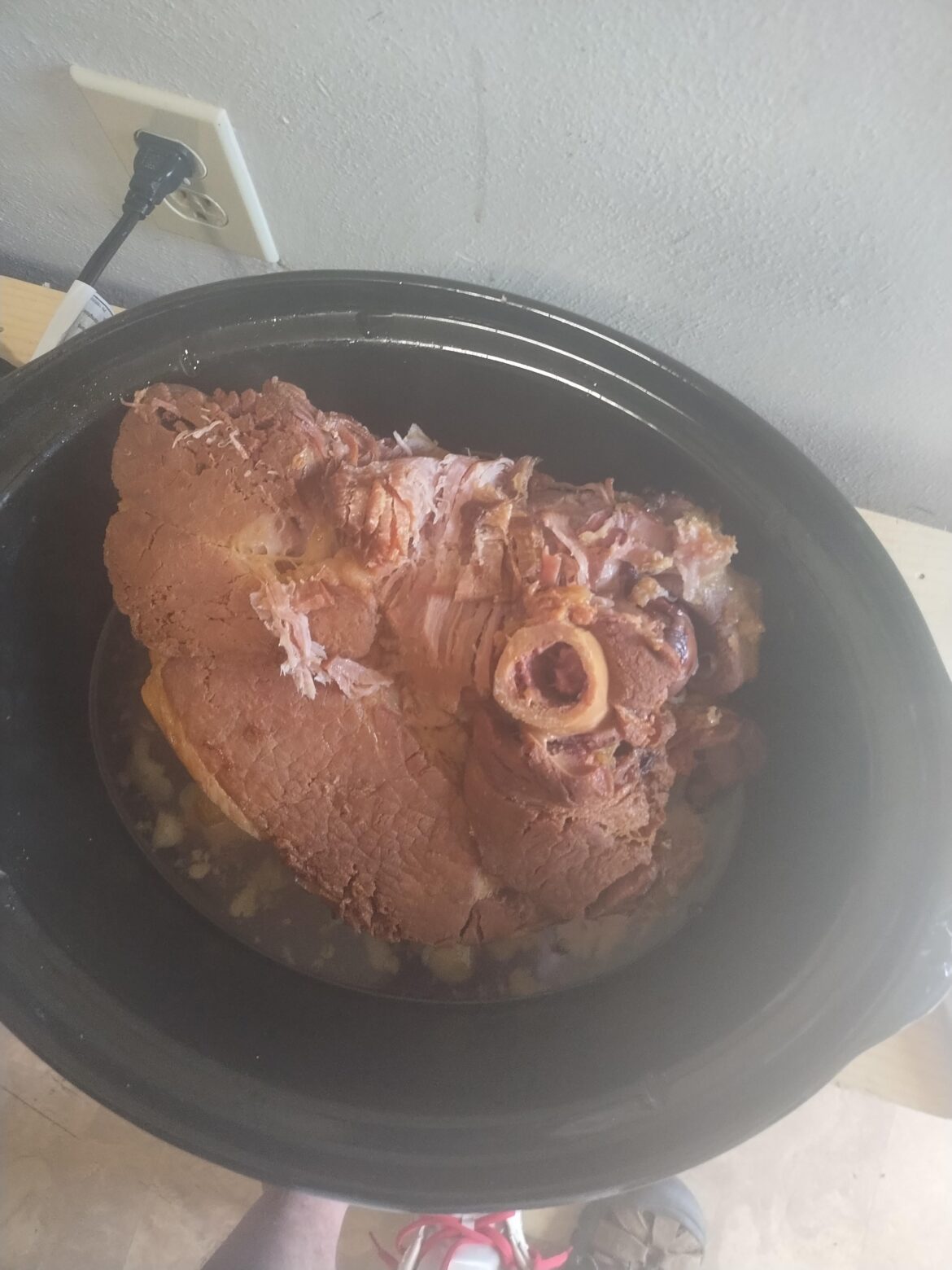 Cooked a ham shank portion in the slow cooker