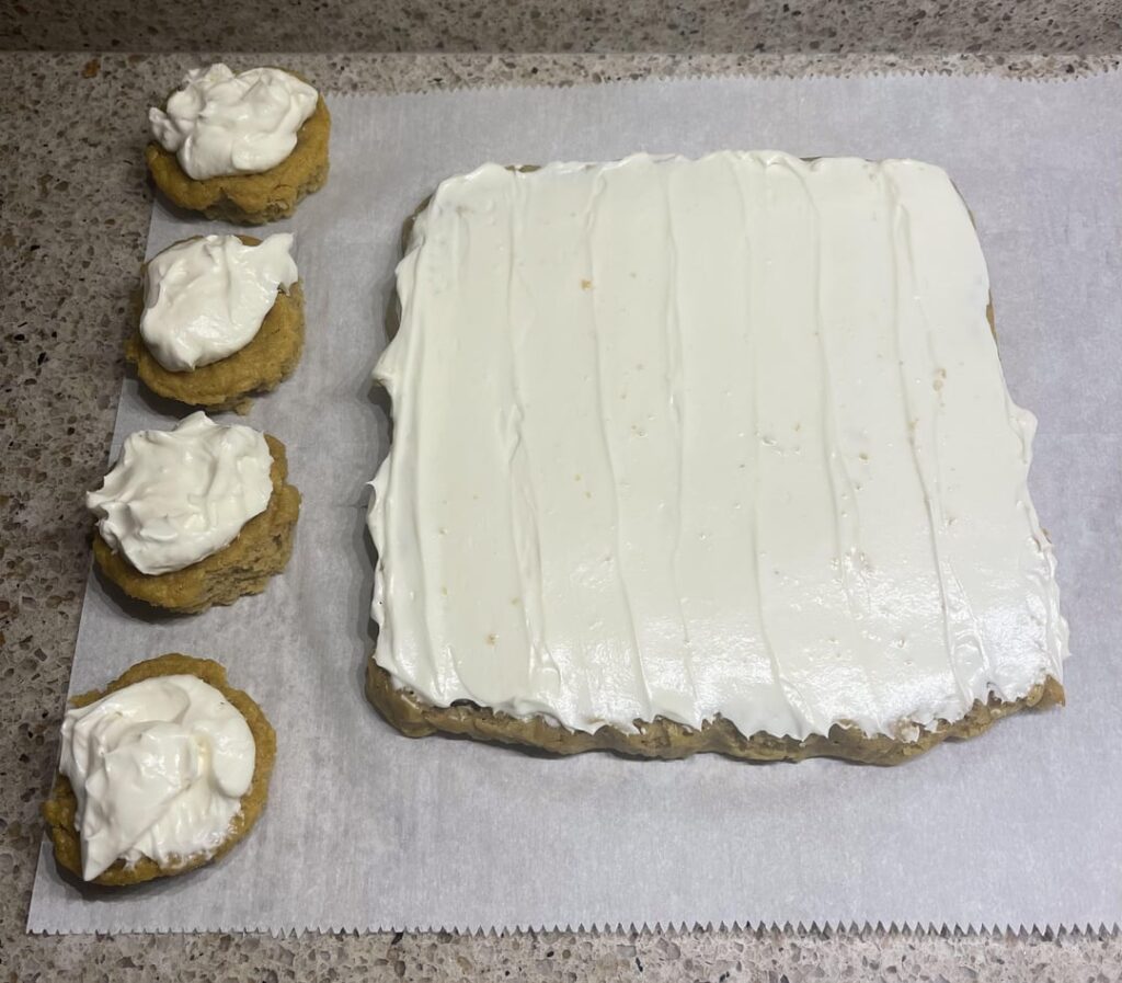 Keto pumpkin bars with cream cheese icing
