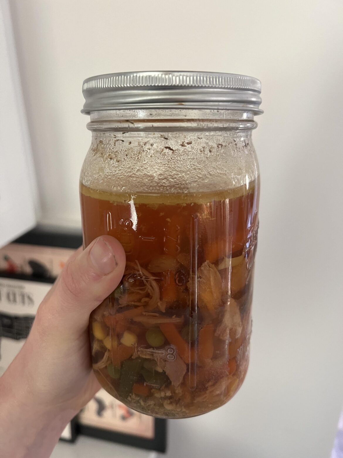 Brown sediment on neck of mason jar after pressure canning