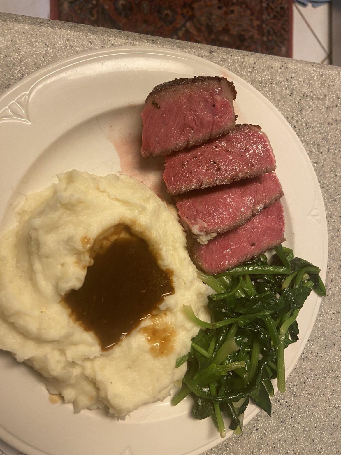 Okay, had a friend come over for dinner and he said this steak was raw. Thoughts? 131 for 2:20 and seared in cast iron whee tallow.