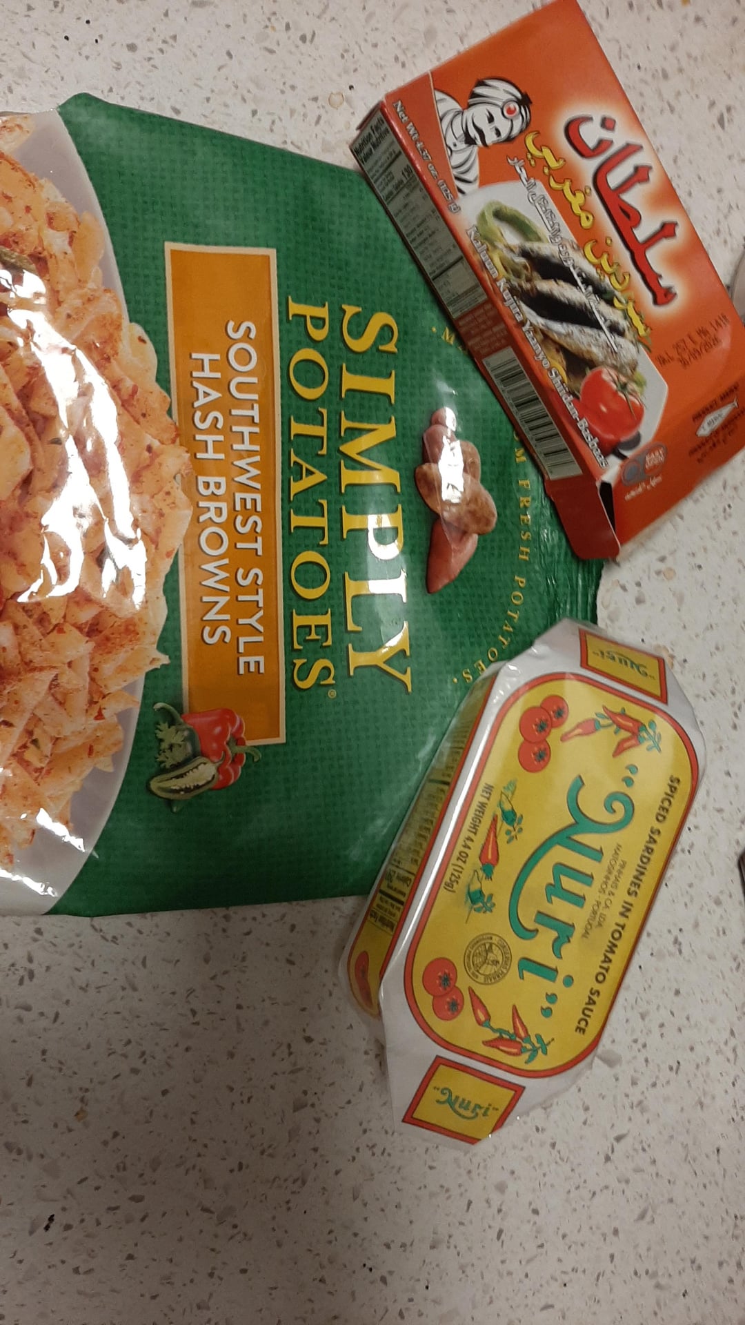 Sardine brunch hash brown casserole featuring sultan spicey tomato