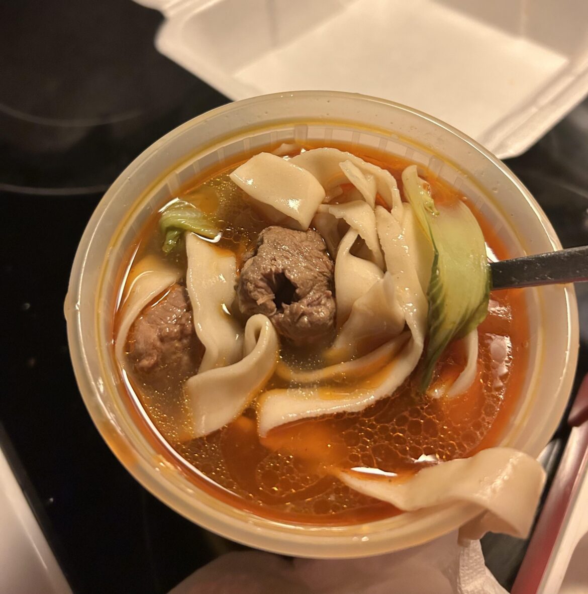 Spicy lamb (homemade) noodle soup.