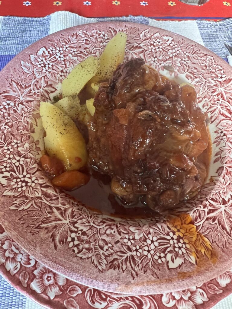 Oxtail Stew. With boiled potatoes on the side