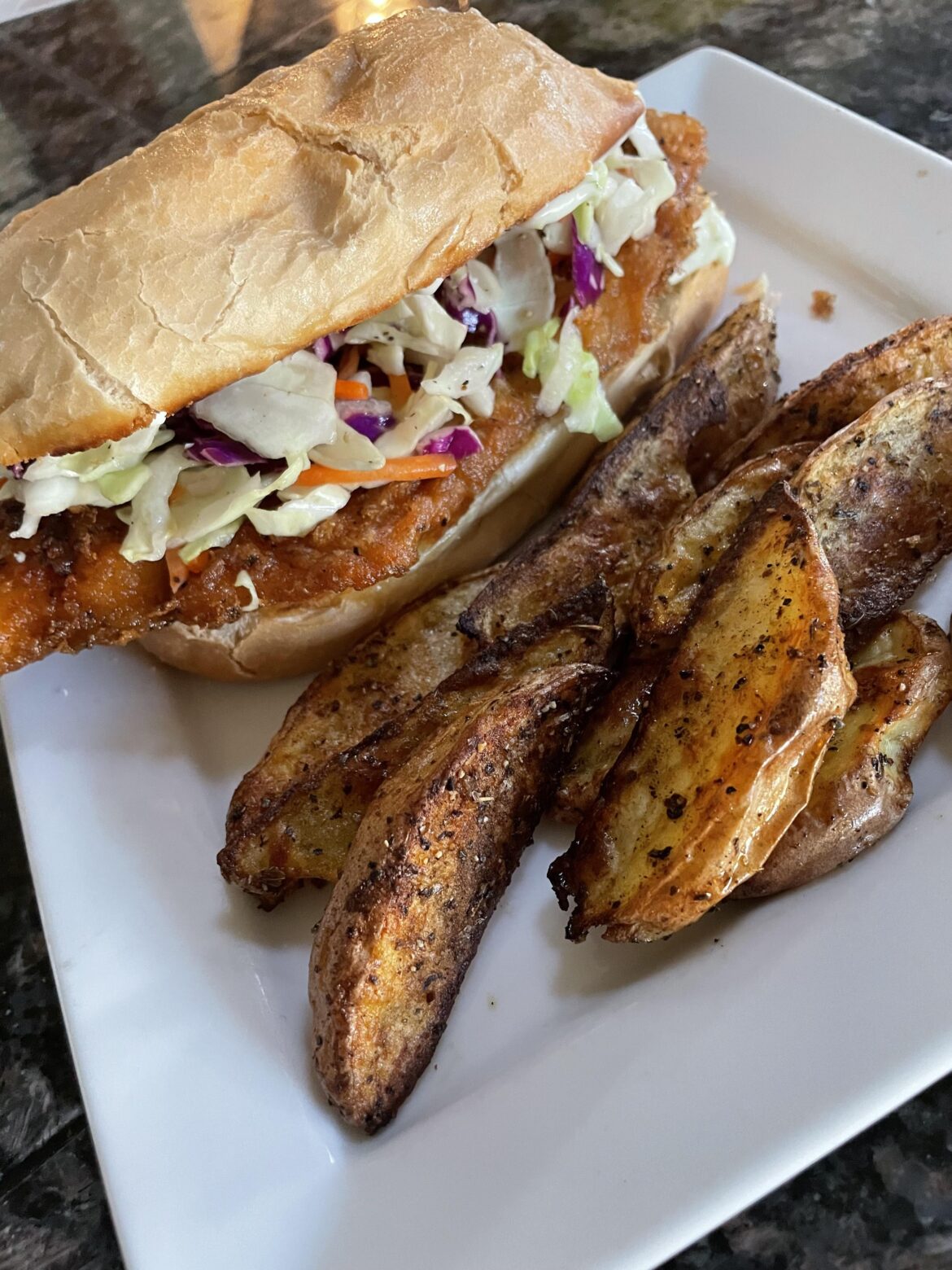 Cajun spiced crispy tilapia sandwiches