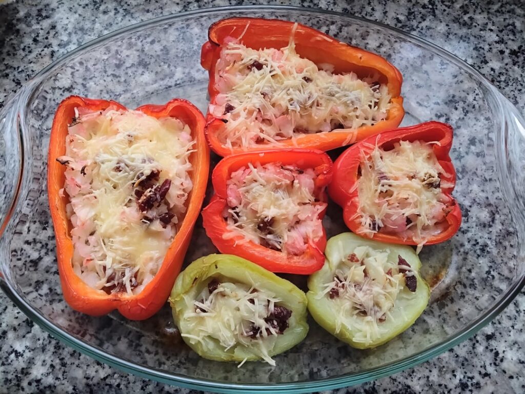 Stuffed peppers and stuffed chayote