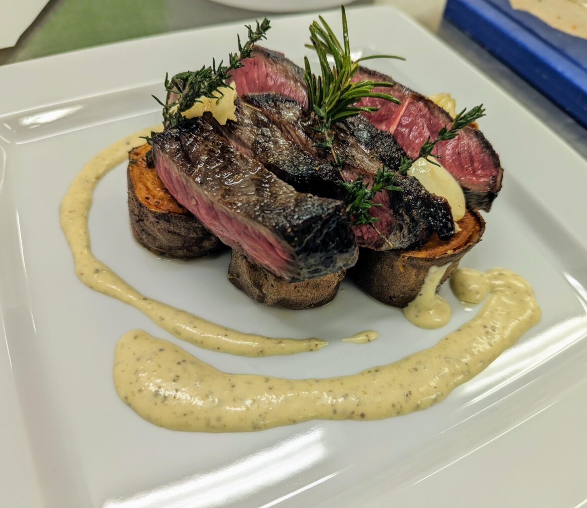 Dry aged Roastbeef, Fondant Sweet Potatoes and Sauce Tatar