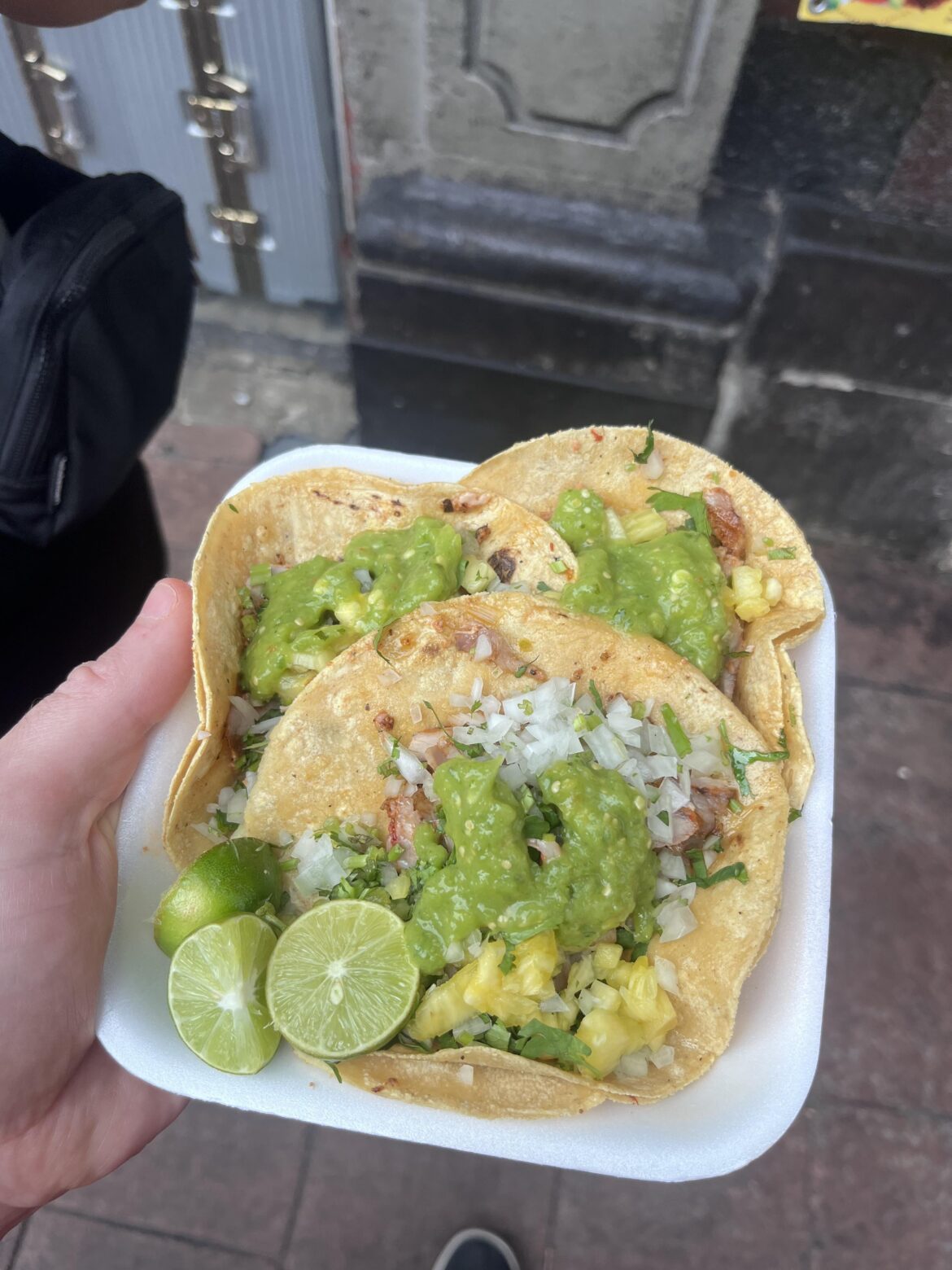 Tacos Al Pastor from a stall in Mexico City