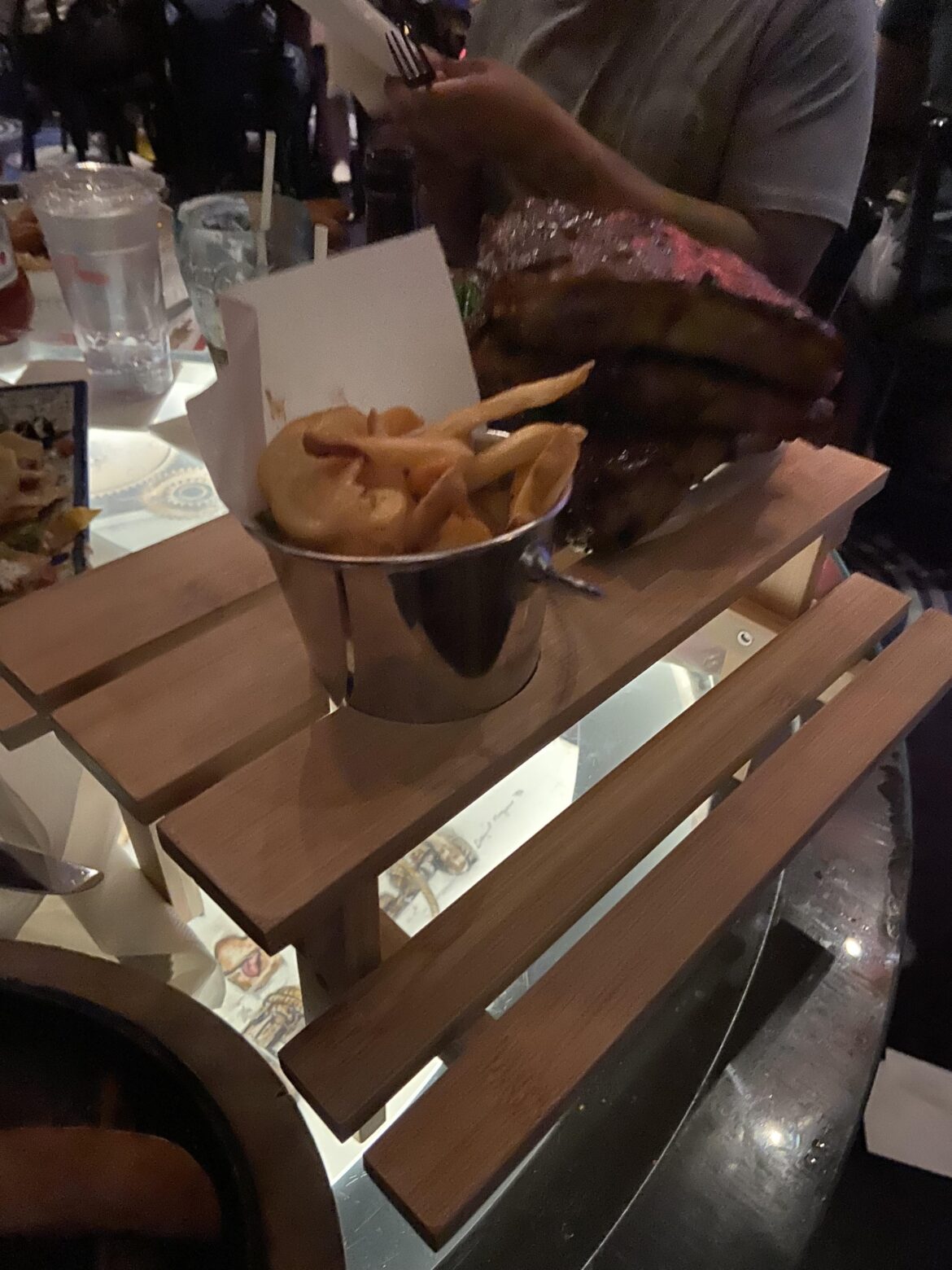 Planet Hollywood’s Ribs on a Picnic Bench
