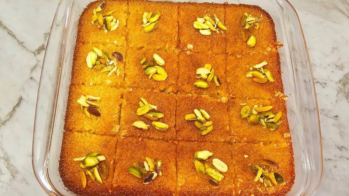 Famous Middle Eastern Dessert Basbousa Recipe | Semolina Cake | Easiest Basbousa Sweet  Recipe