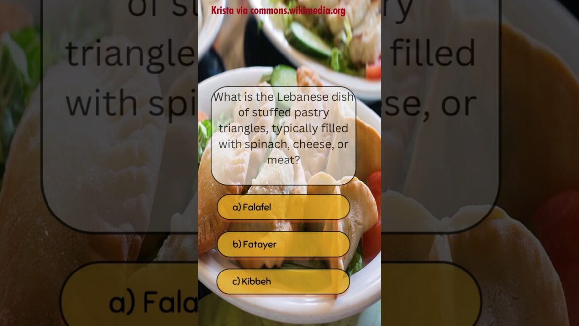 What is the Lebanese dish of stuffed pastry triangles, typically filled with spinach,  or meat?