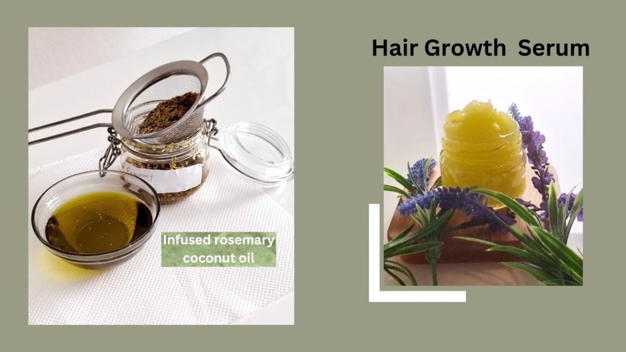 Recipe for rosemaryinfused coconut oil and hair serum. Dining and