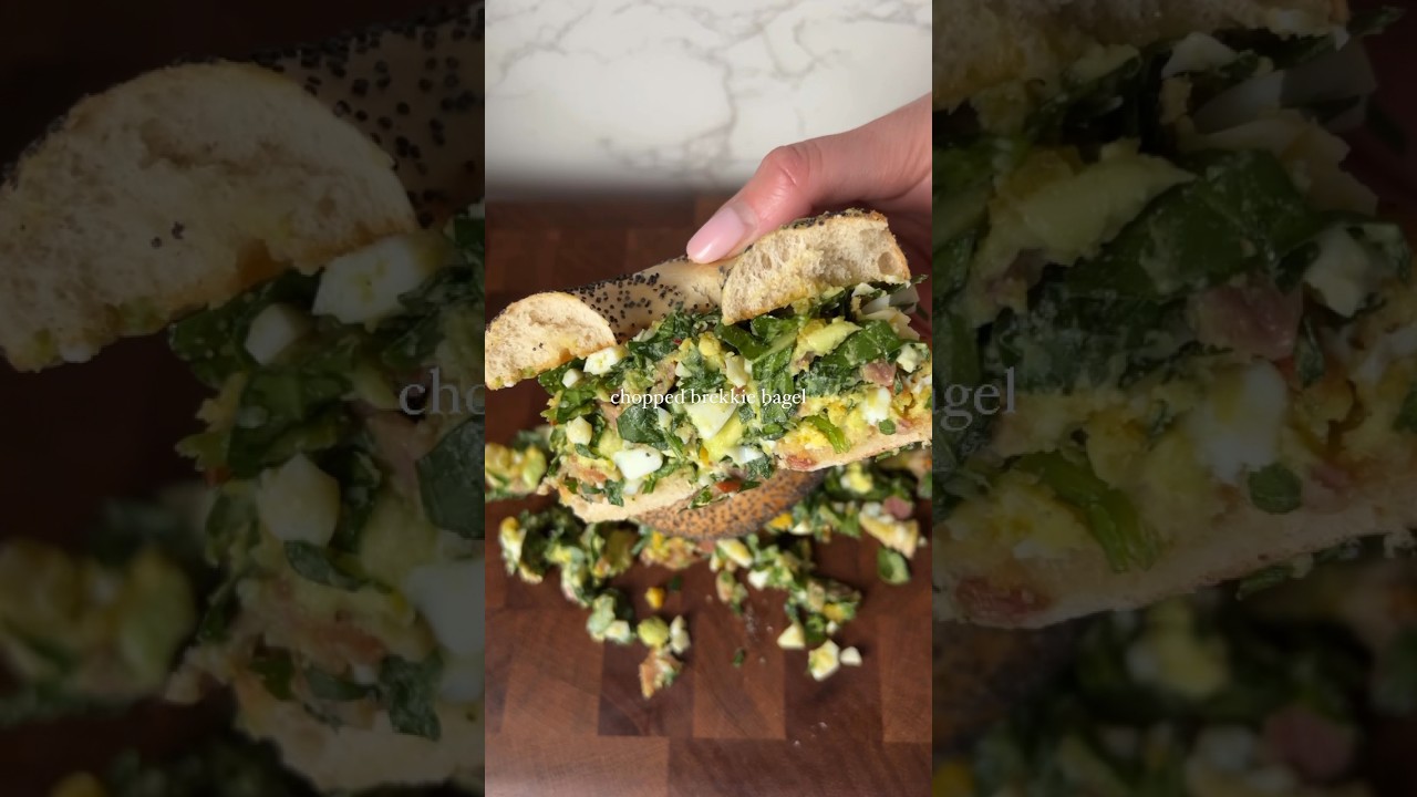 FoodieFinder1 chopped brekkie bagel recipe & instructions on TikTok