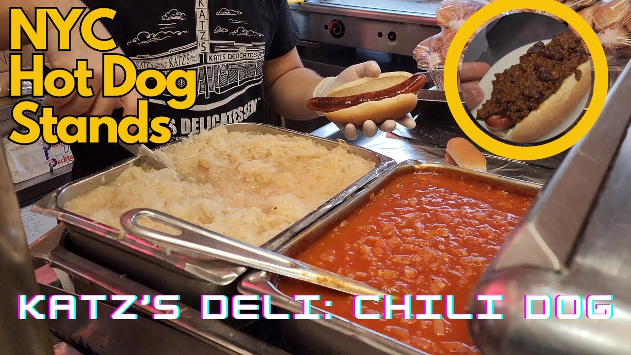 Katz's Deli Chili Dog! Was it good? NYC Hot Dog Stands Dining and