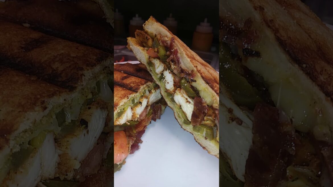 Honey mustard grilled chicken panini