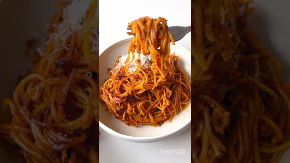 One-pan caramelised tomato spaghetti | taste.com.au