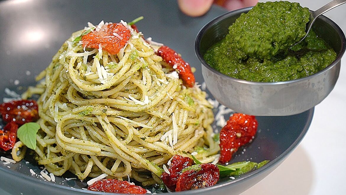 Pesto NO Pine Nuts -  Pesto Pasta