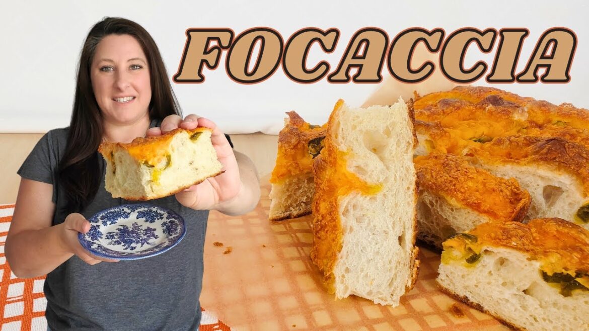 Spicy & Cheesy! Jalapeno Cheddar Focaccia Bread (EASY Recipe)