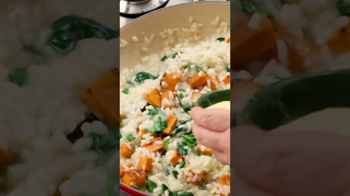 Roast Pumpkin and Spinach Risotto Roast Pumpkin and Spinach Risotto