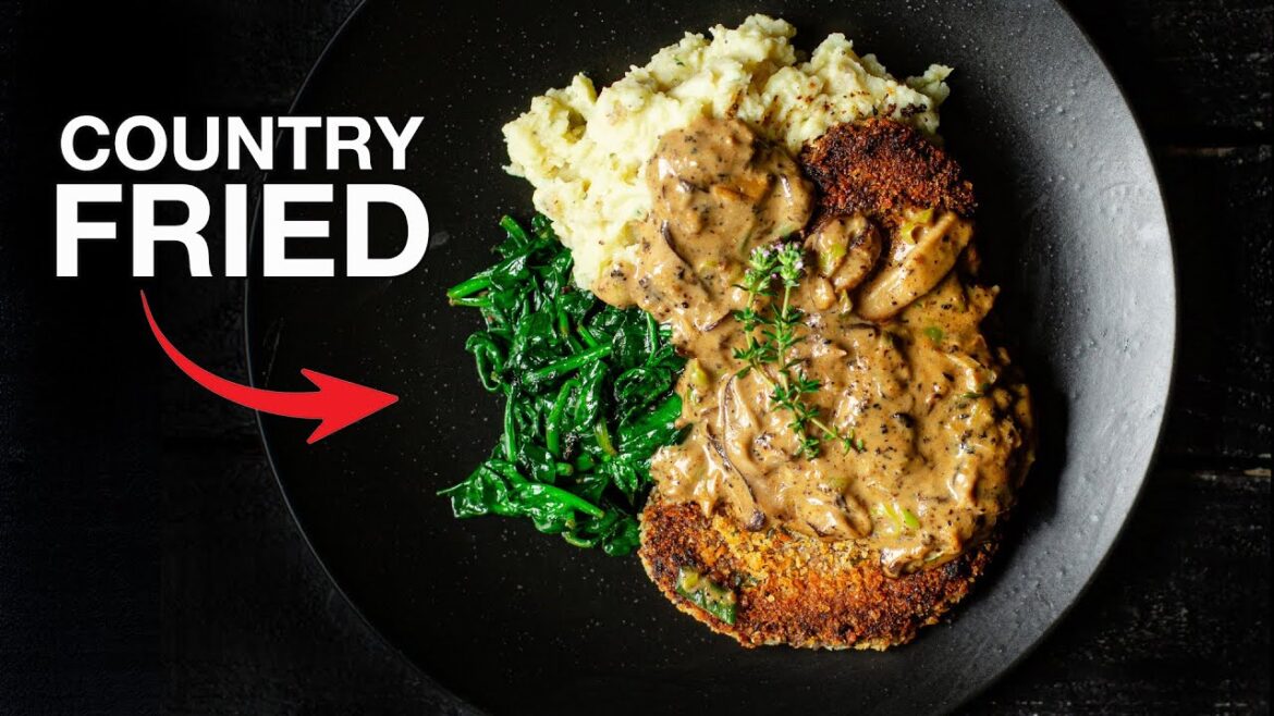 "Chicken Fried" Mushroom Steak & Gravy (VEGAN!) | The Wicked Kitchen