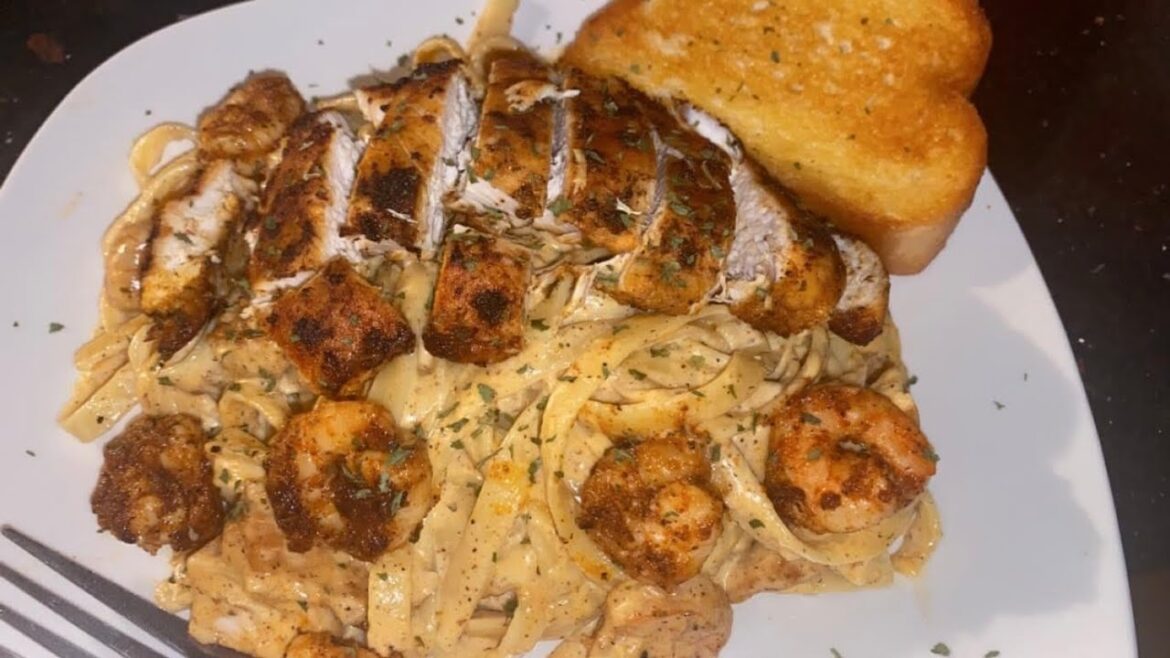 Cajun Chicken & Shrimp Alfredo
