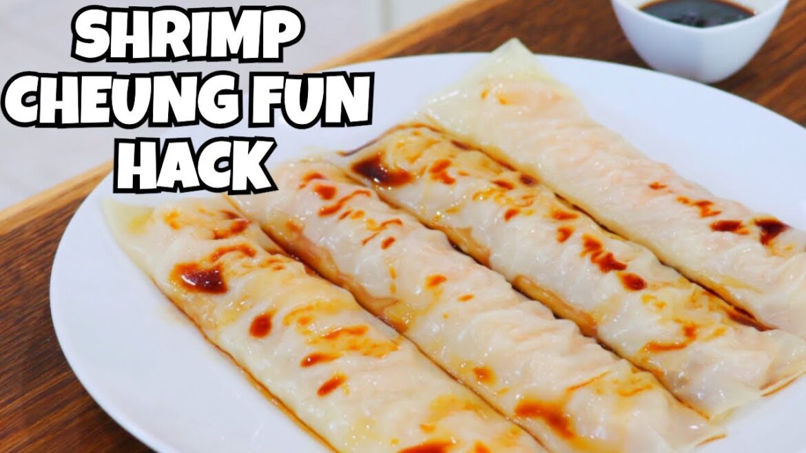 Easy Dim Sum: Shrimp Cheung Fun with Dumpling Wrappers by CiCi Li