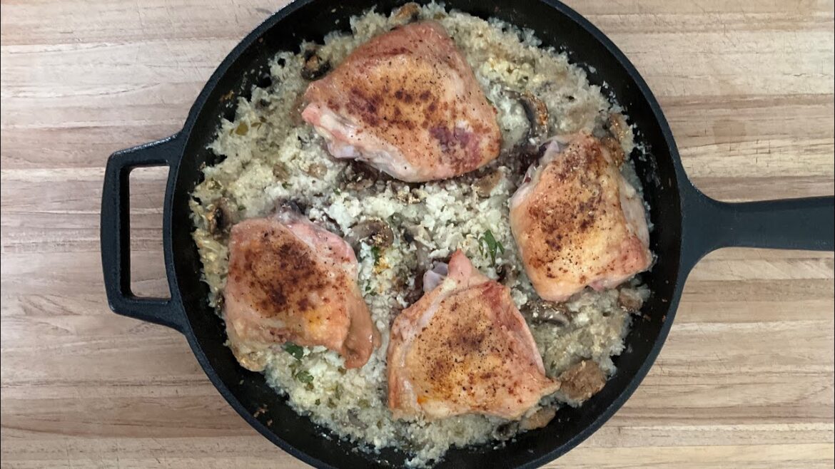 Creamy Chicken & Cauliflower Rice Bake