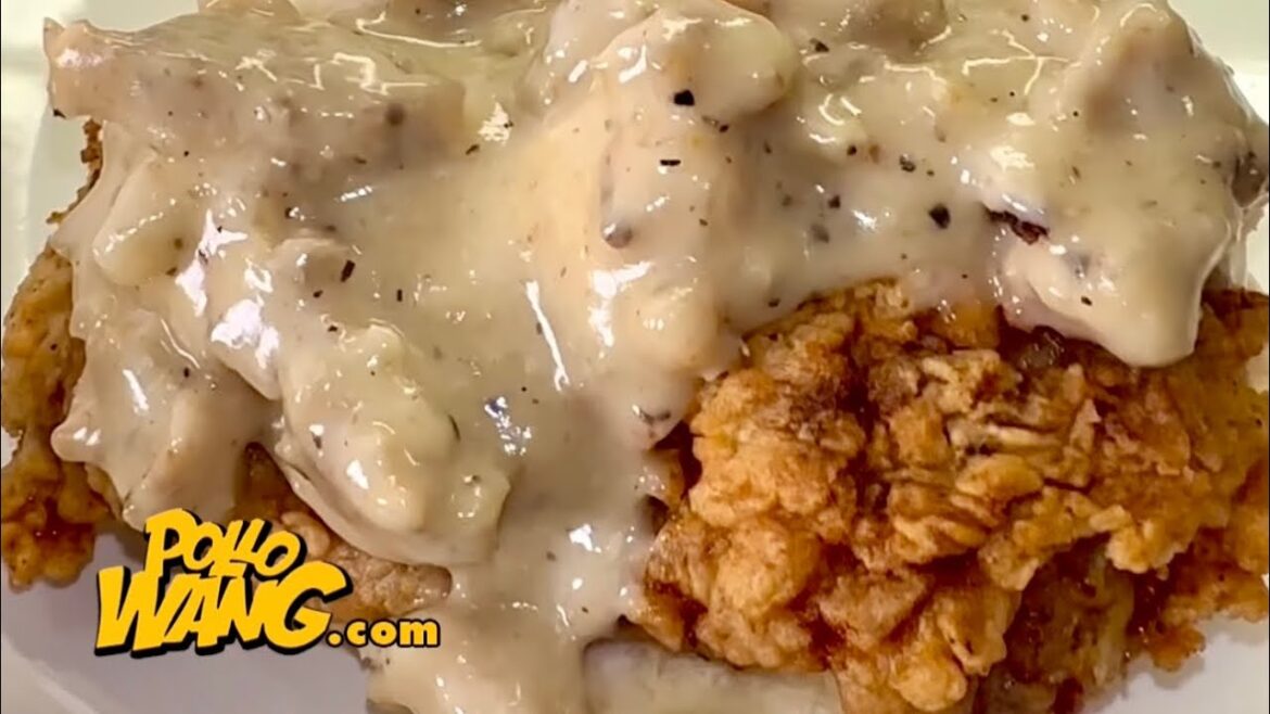 Country Fried Steak and Sausage Gravy Biscuit