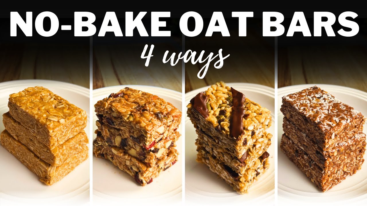 NOBAKE OAT BARS » 4 Easy Granola Energy Bars for Healthy Breakfast or Snacks Dining and Cooking
