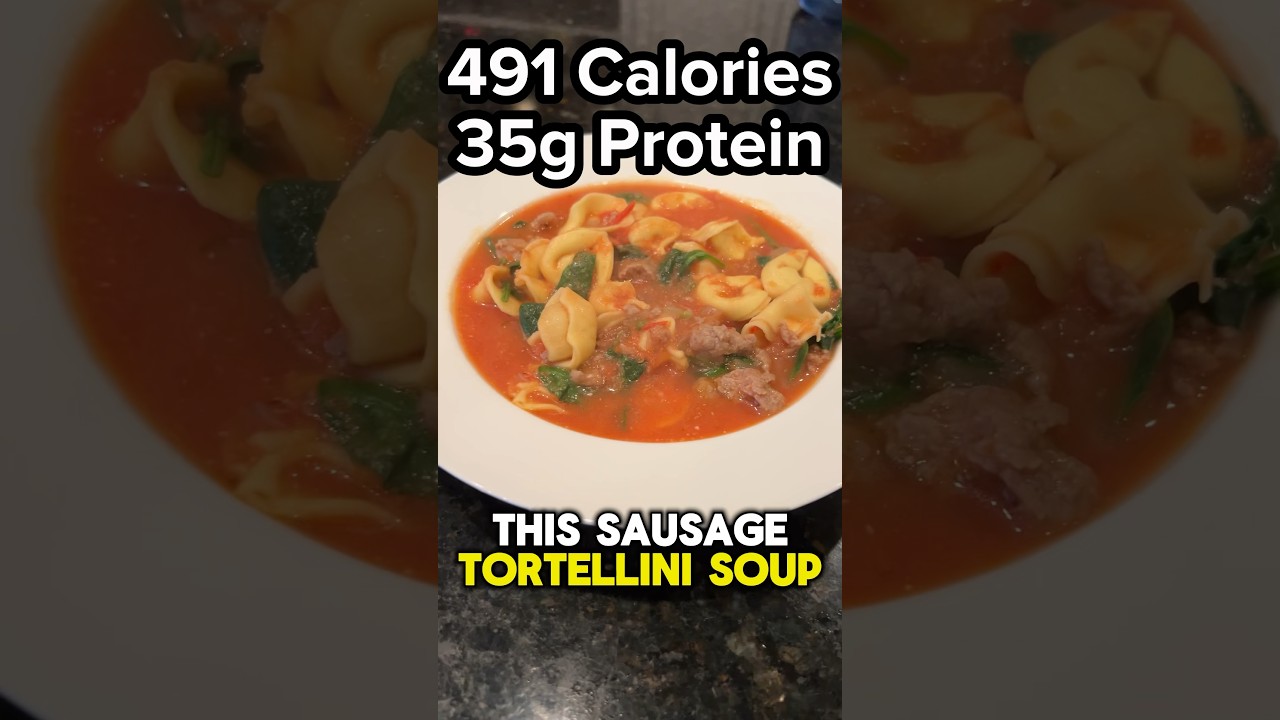 Sausage Tortellini Soup Recipe. High Protein and Low Calorie. Full recipe in comments. Dining