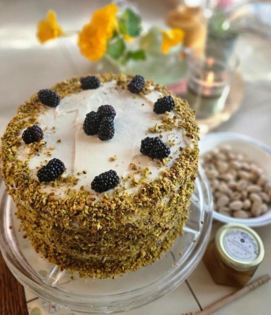 Pistachio Cake with Cream Cheese Frosting