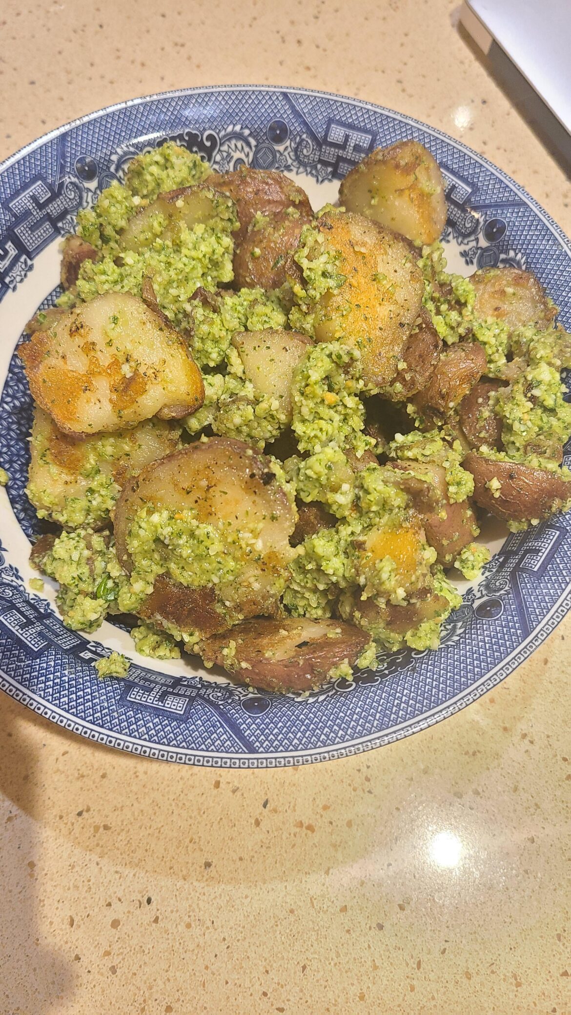 I made the crispy roast potatoes with red potatoes