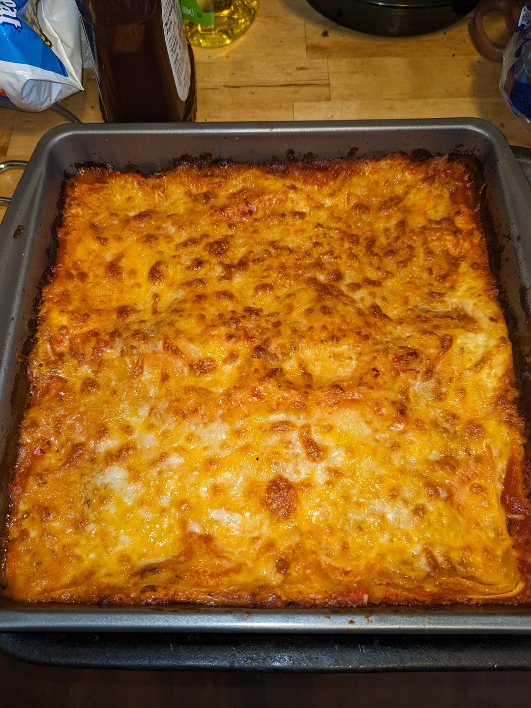 Extra cheesy lasagna with cottage cheese, mozzarella, three cheese ...