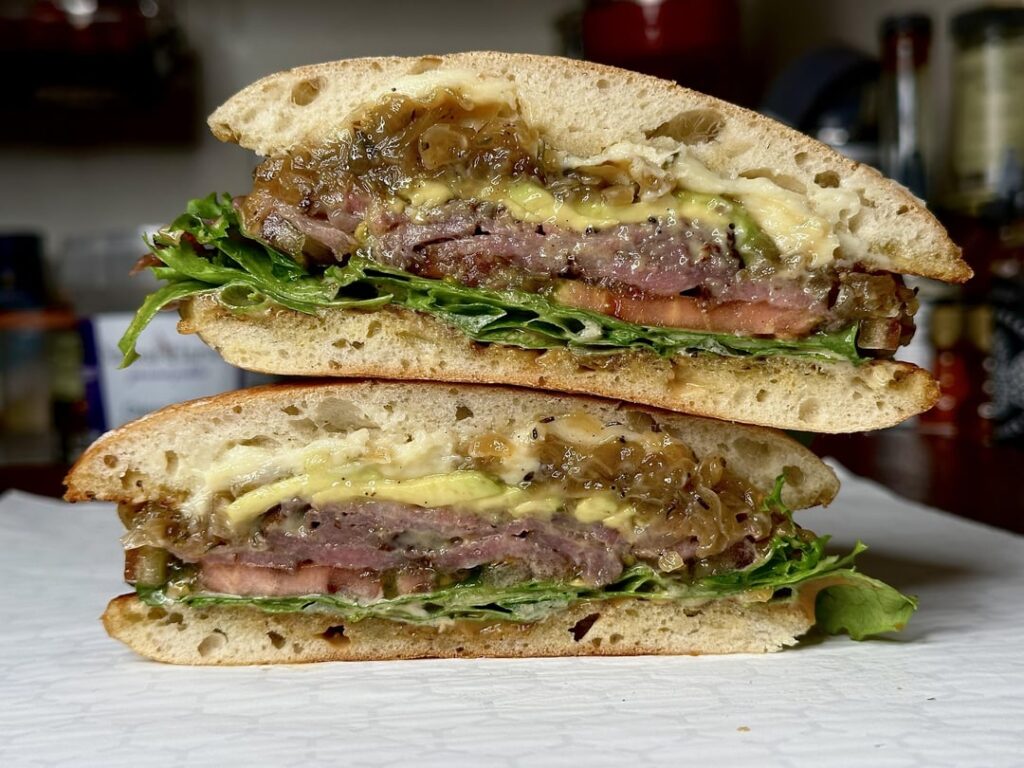 Steak sandwich for dinner!