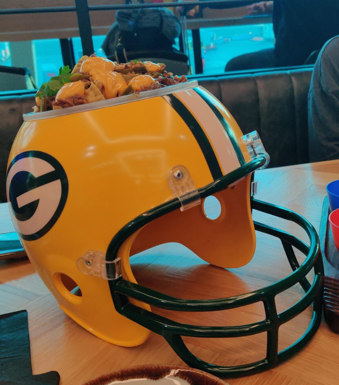 Nachos in a helmet