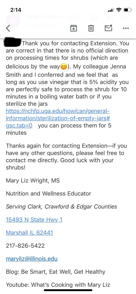 Canning fruit shrubs