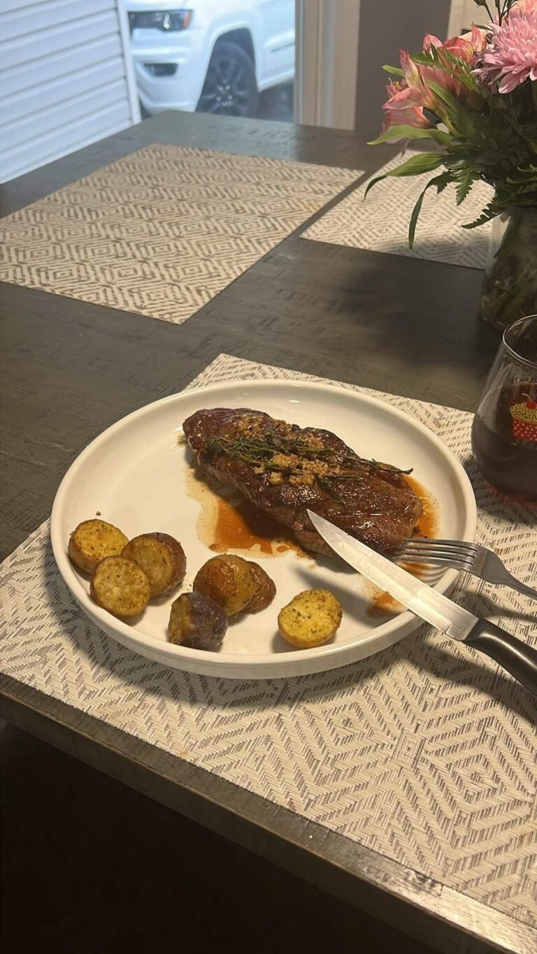 My dads first steak