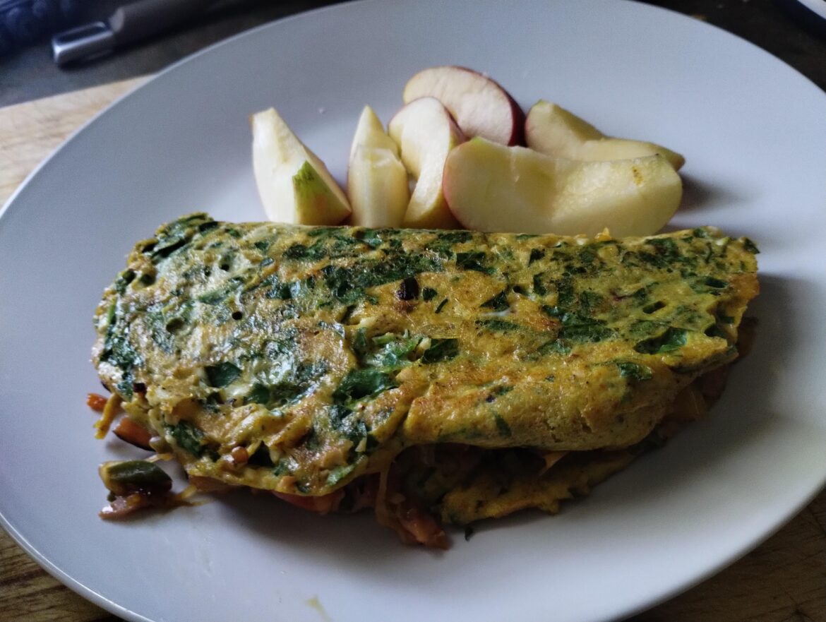 Green eggs and Ham omelette