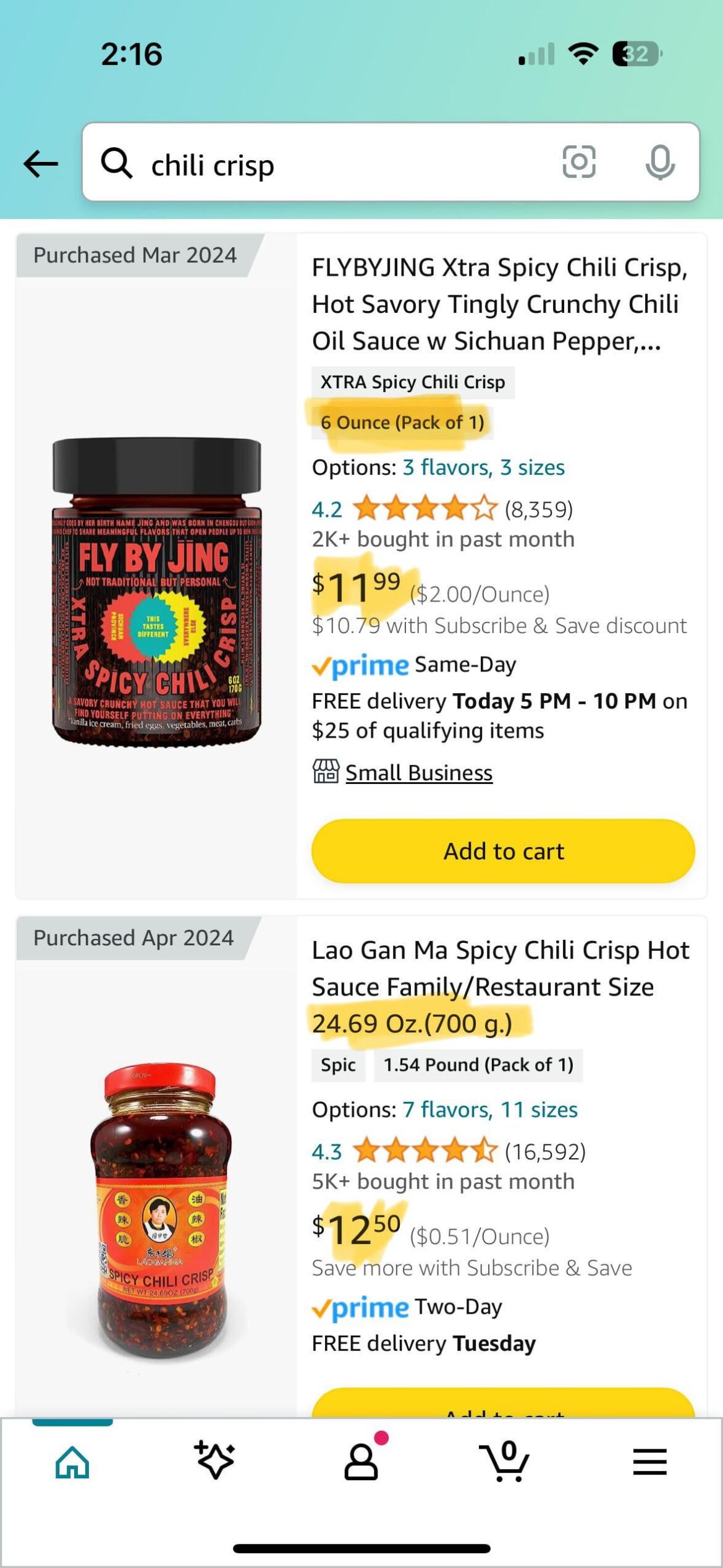 Chili crisp pricing…