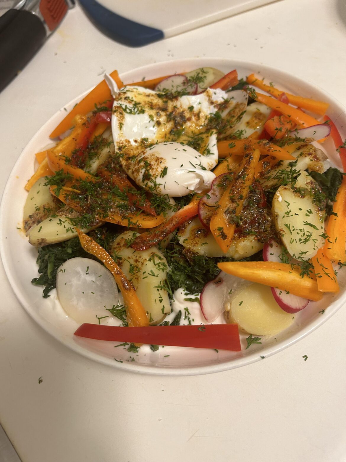 My rendition of cilbir….. Turks don’t murder me please….