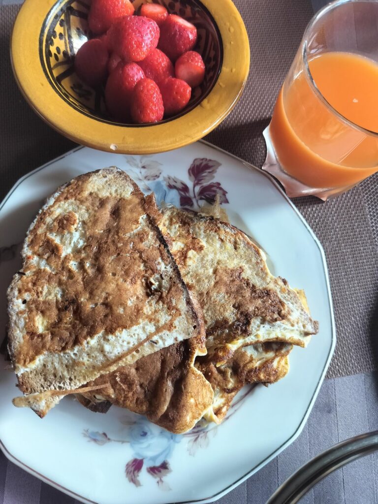 Savory French toast. Rye bread
