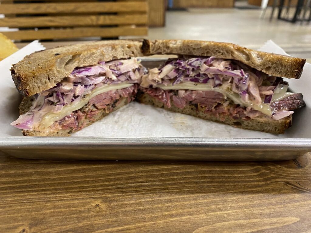 I returned to Mum Foods to rectify my past mistake and so I present to you The Rachel, which was indeed the best pastrami of my life (+ pimento).