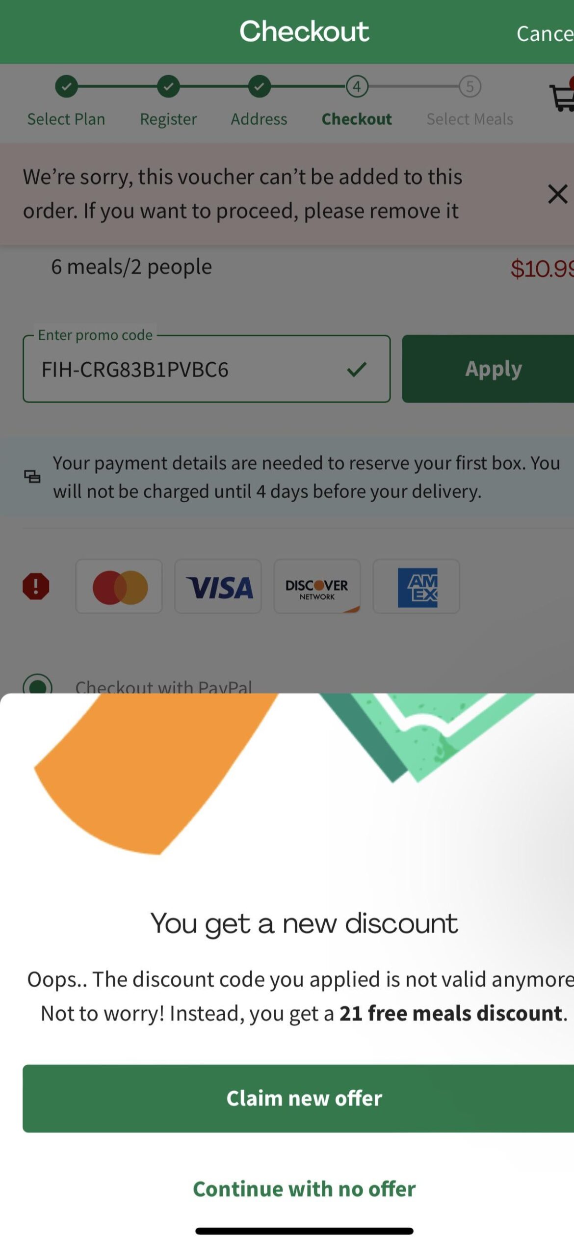 Discount codes not working for me