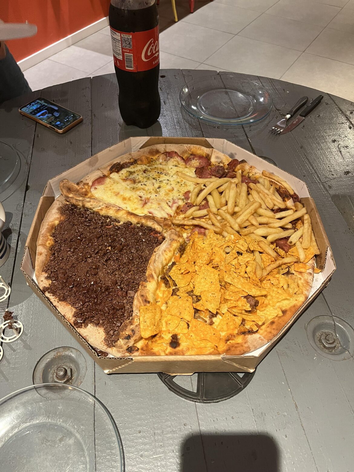 We had to work late so our boss ordered us some pizzas