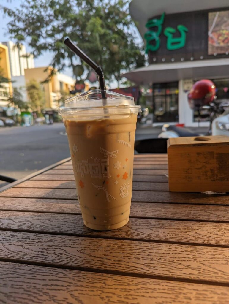 Iced coffee at Mr. Dad Coffee in Phnom Penh, Cambodia