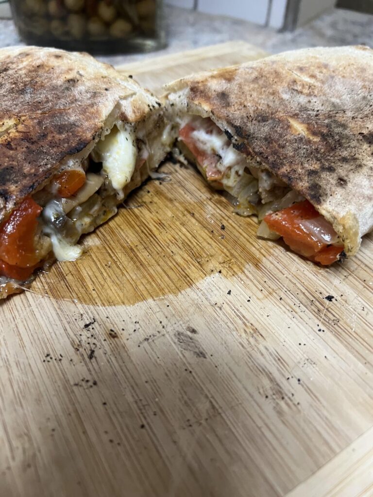 Easy adult pizza pockets (calzone) on the kettle