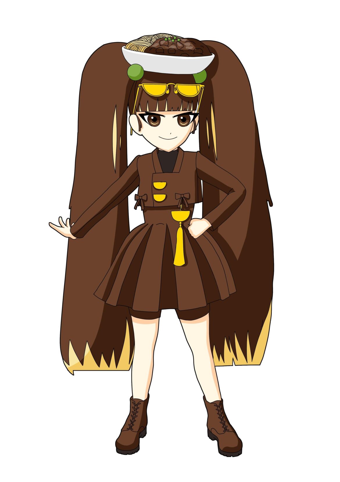 I drew Jjajangmyeon as a character.